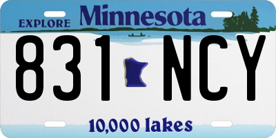 MN license plate 831NCY