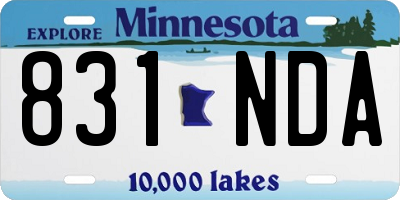MN license plate 831NDA