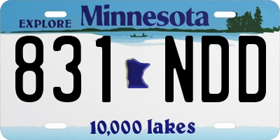 MN license plate 831NDD