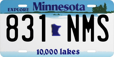 MN license plate 831NMS