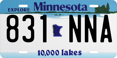 MN license plate 831NNA