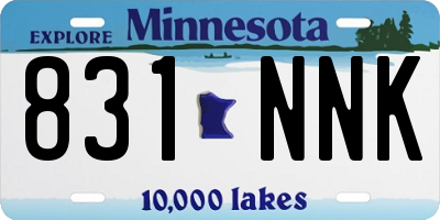MN license plate 831NNK