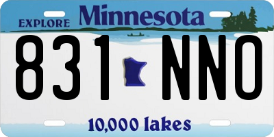MN license plate 831NNO