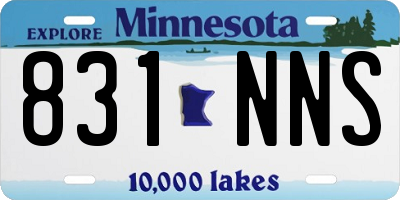 MN license plate 831NNS