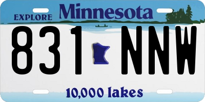 MN license plate 831NNW