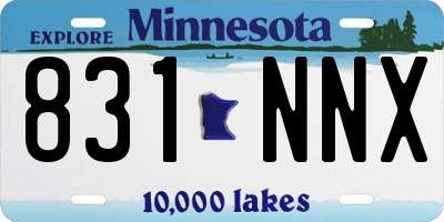 MN license plate 831NNX