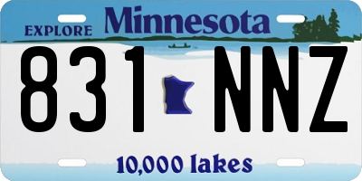 MN license plate 831NNZ