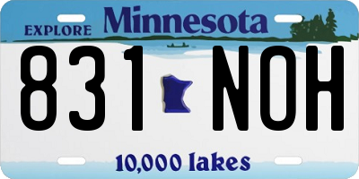 MN license plate 831NOH