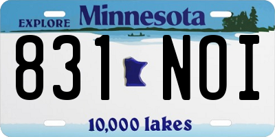 MN license plate 831NOI