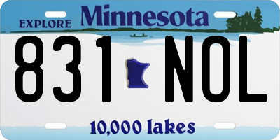 MN license plate 831NOL