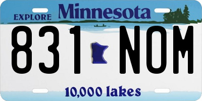 MN license plate 831NOM