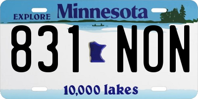 MN license plate 831NON