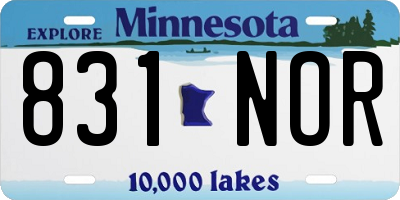MN license plate 831NOR