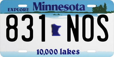 MN license plate 831NOS