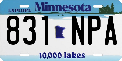 MN license plate 831NPA