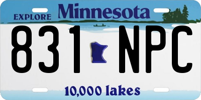 MN license plate 831NPC