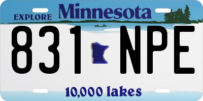 MN license plate 831NPE