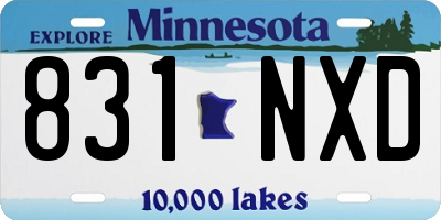 MN license plate 831NXD