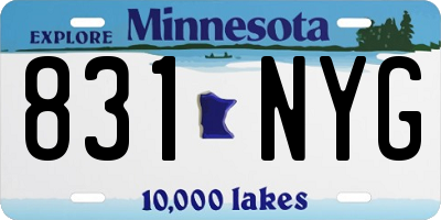 MN license plate 831NYG