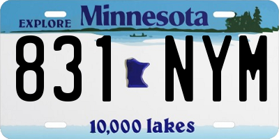 MN license plate 831NYM