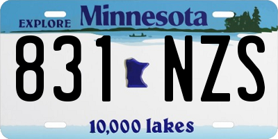 MN license plate 831NZS