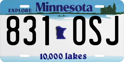MN license plate 831OSJ