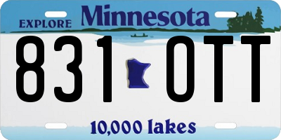 MN license plate 831OTT