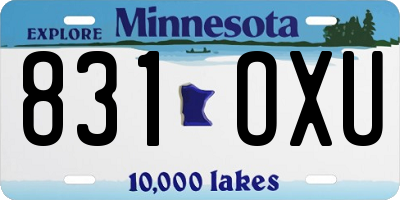 MN license plate 831OXU