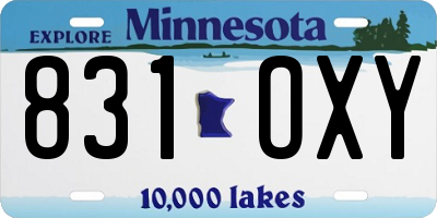 MN license plate 831OXY