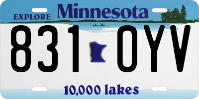 MN license plate 831OYV