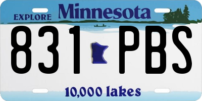 MN license plate 831PBS
