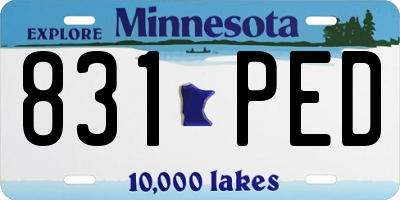 MN license plate 831PED
