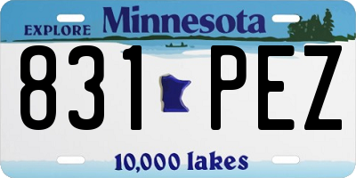 MN license plate 831PEZ