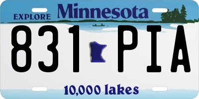 MN license plate 831PIA