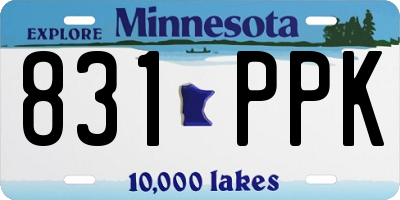 MN license plate 831PPK