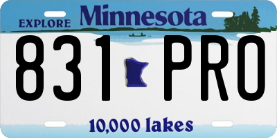 MN license plate 831PRO