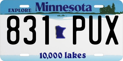MN license plate 831PUX