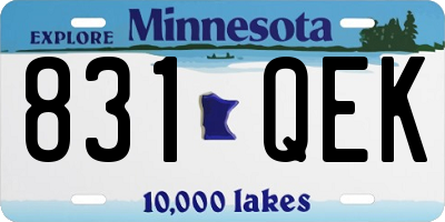 MN license plate 831QEK