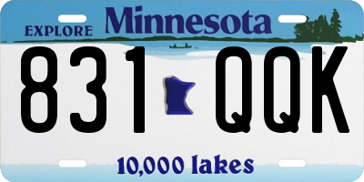 MN license plate 831QQK