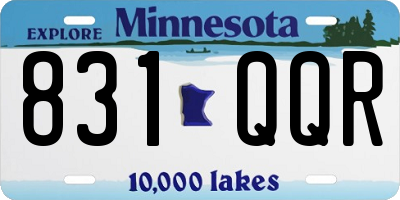 MN license plate 831QQR
