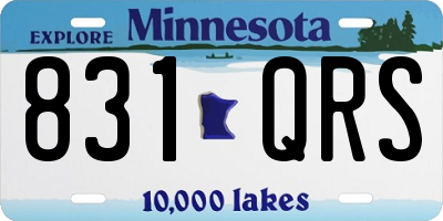 MN license plate 831QRS