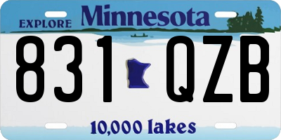 MN license plate 831QZB