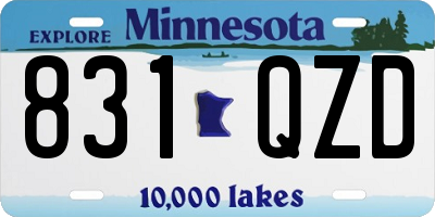 MN license plate 831QZD