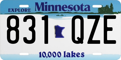 MN license plate 831QZE