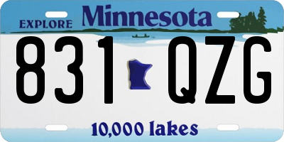 MN license plate 831QZG