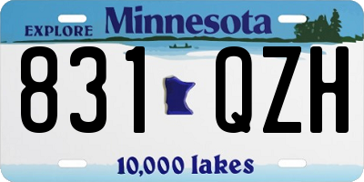 MN license plate 831QZH