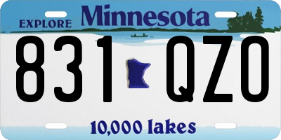MN license plate 831QZO