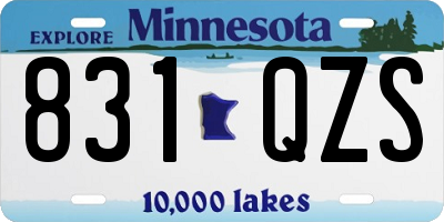 MN license plate 831QZS