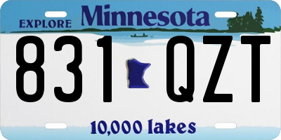 MN license plate 831QZT