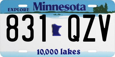 MN license plate 831QZV